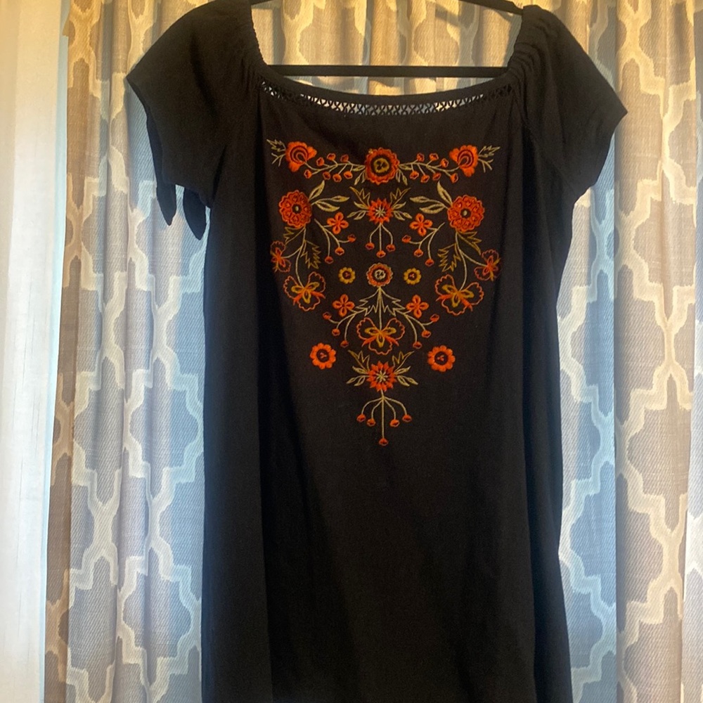 Embroidered mini dress